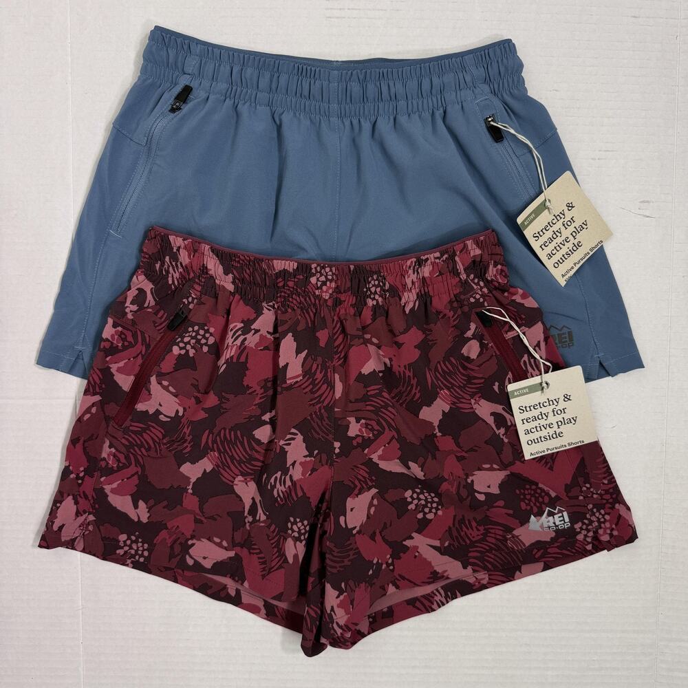 REI Active Pursuits Shorts Kids Medium Blue Floral Lot Athletic Play Outdoor UPF